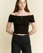 SOLID OFF-THE-SHOULDER TOP