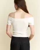 PLUS SIZE SOLID OFF-THE-SHOULDER TOP