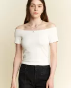 PLUS SIZE SOLID OFF-THE-SHOULDER TOP