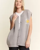PLUS SIZE HAPPY SMILE SWEATER VEST