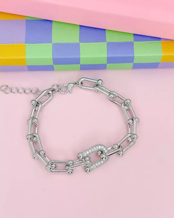Lock It In Silver Bracelet