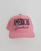 AMERICA'S SWEETHEART STRIPED TRUCKER HAT
