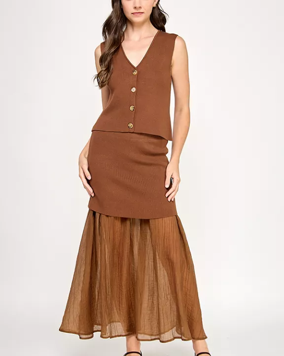 TVS-10422-6 KNIT MIX FABRIC SET-CAPPUCCINO