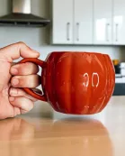Pumpkin Shaped Ceramic Coffee Mug 16.9oz | White or Orange Fall Coffee Mug