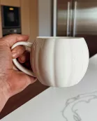 Pumpkin Shaped Ceramic Coffee Mug 16.9oz | White or Orange Fall Coffee Mug