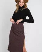 MID-LENGTH SKIRT WITH ELASTIC WAIST BAND