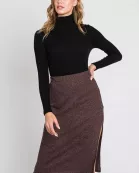 MID-LENGTH SKIRT WITH ELASTIC WAIST BAND