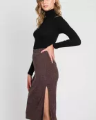 MID-LENGTH SKIRT WITH ELASTIC WAIST BAND
