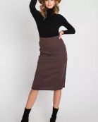 MID-LENGTH SKIRT WITH ELASTIC WAIST BAND