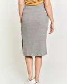 PLUS SZIE MID-LENGTH SKIRT WITH ELASTIC WAIST BAND