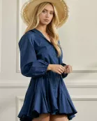 SOLID FLARE BUTTON DOWN SHIRT DRESS W/BELT