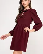 RD-4137-6 EMBELLISHED BOW MINI DRESS-WINE