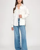 RJ-4109-6 OVERSIZED DENIM SHACKET-IVORY