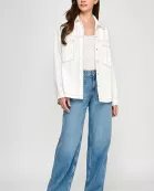 RJ-4109-6 OVERSIZED DENIM SHACKET-IVORY