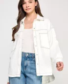 RJ-4109-6 OVERSIZED DENIM SHACKET-IVORY