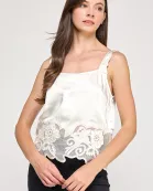 TT-10181-6 CAMI TOP WITH LACE-CHAMPAGNE