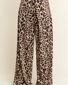 LEOPARD PRINT PLEATED PANTS