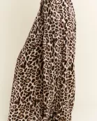 PLUS SIZE LEOPARD PRINT PLEATED PANTS