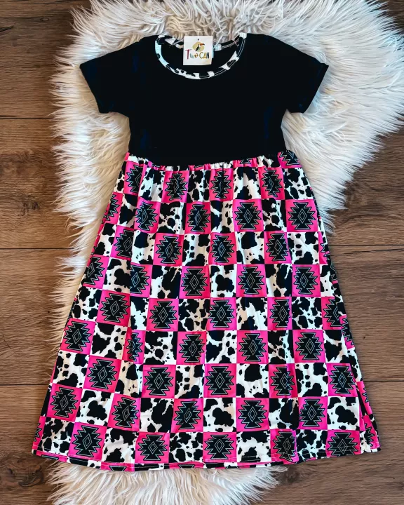 Southwest Cowprint Maxi Dress by TwoCan