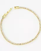 3mm Square Cubic-Zirconia 7-Inch Brass Tennis Bracelet