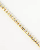 3mm Square Cubic-Zirconia 7-Inch Brass Tennis Bracelet