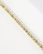 2mm Square Cubic-Zirconia 7-Inch Brass Tennis Bracelet
