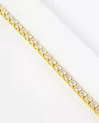 2mm Square Cubic-Zirconia 7-Inch Brass Tennis Bracelet