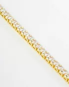 4mm Square Cubic-Zirconia 7-Inch Brass Tennis Bracelet