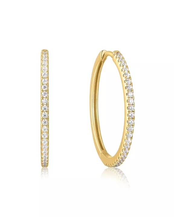 Medium CZ Huggie Hoop Earrings