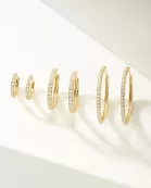 Medium CZ Huggie Hoop Earrings