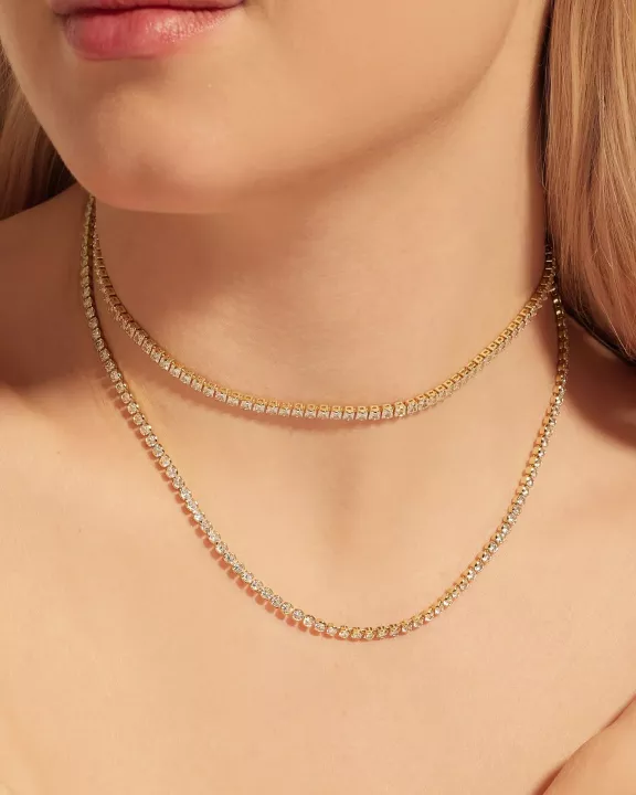 Square CZ Tennis Necklace