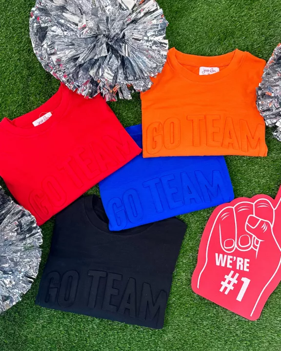 Embossed Oversized Go Team Tee