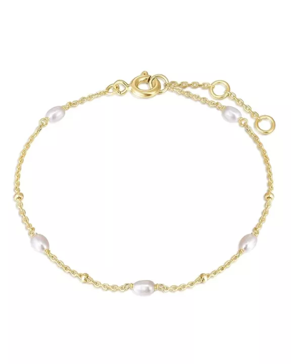 Micro Alternating Pearl & Bead Bracelet