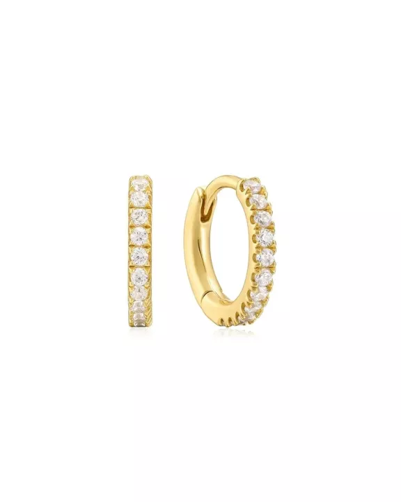 Micro CZ Huggie Hoop Earrings