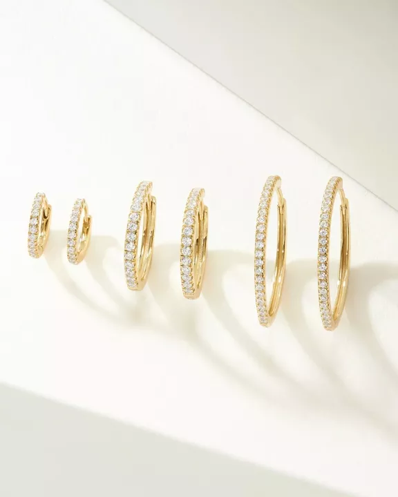 Micro CZ Huggie Hoop Earrings