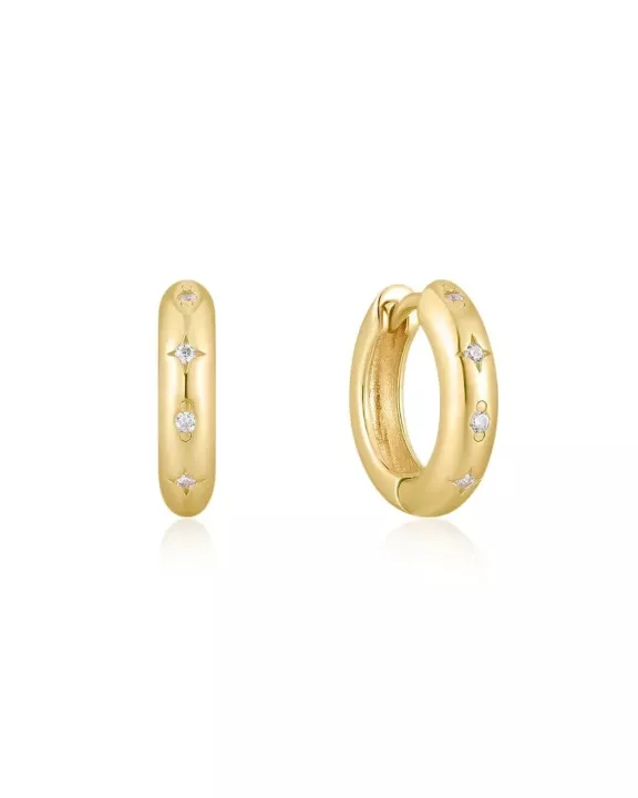 8.5mm CZ Galaxy Huggie Hoops