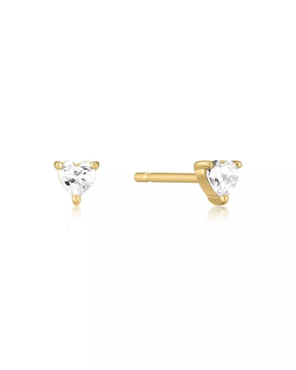 Heart CZ Stud Earrings