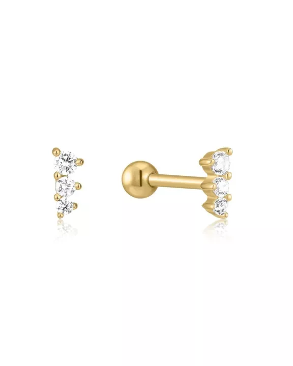 Triple CZ Stone Earrings