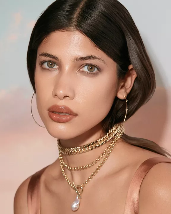 CZ Studded Thin Oversized Hoops