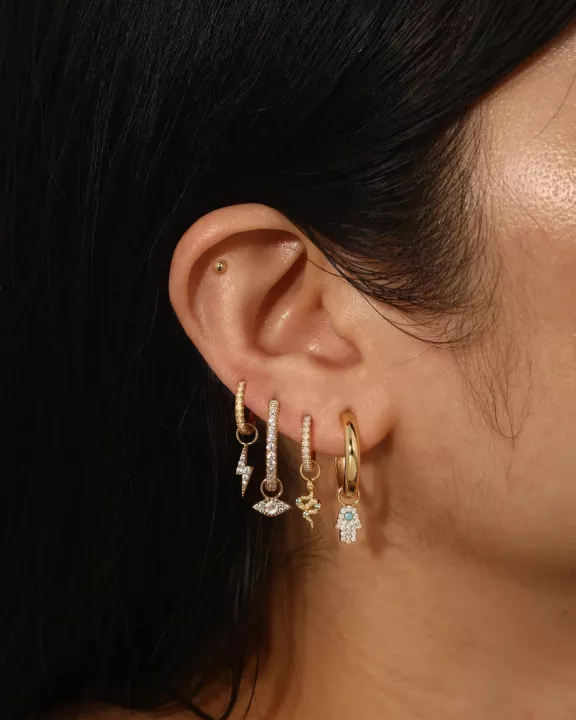 CZ Bolt Hoop Charm