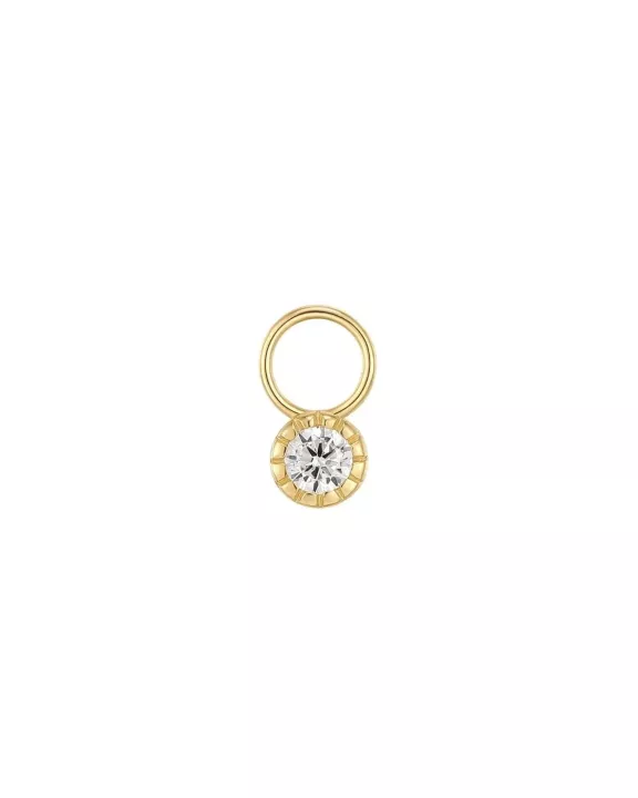 CZ Solitaire Hoop Charm