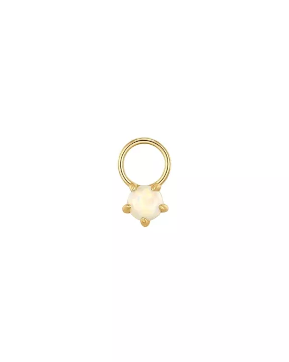 Opal Solitaire Hoop Charm