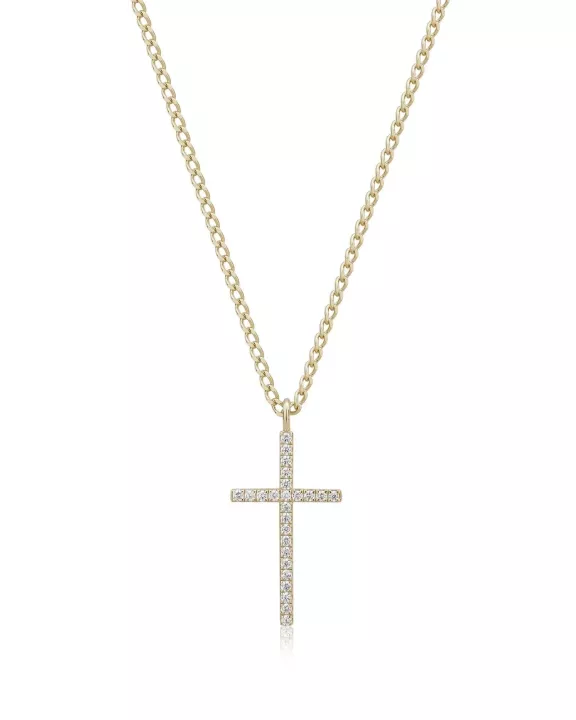 CZ Cross Pendant Necklace
