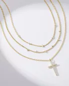 CZ Cross Pendant Necklace