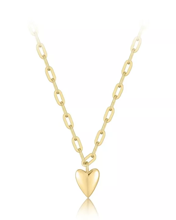 Micro Heart Charm Paperclip Necklace
