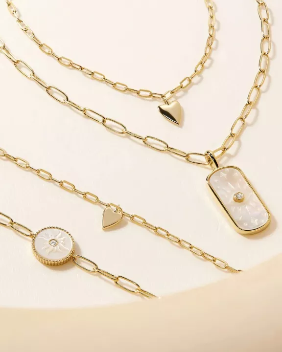 Micro Heart Charm Paperclip Necklace