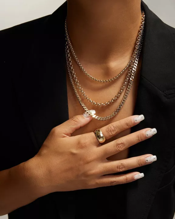 Ludlow Triple Chain Necklace