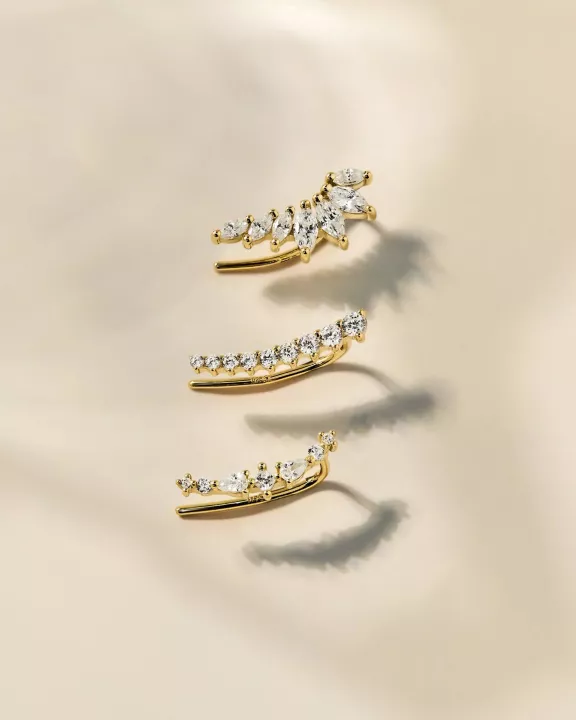 Multi Shaped CZ Ear Crawl