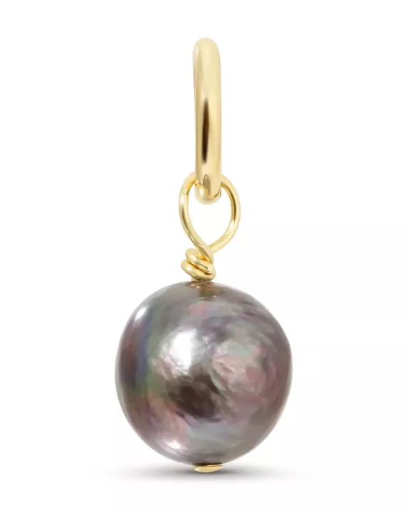 Large Baroque Gray Peacock Pearl Pendant