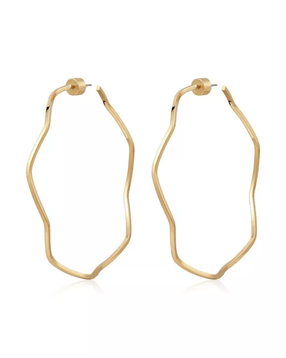 Thin Wavy Hoops